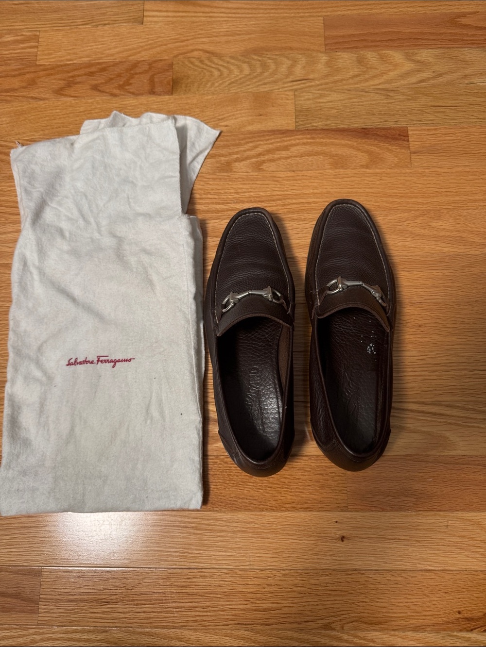 Salvatore Ferragamo Loafers (feeble grain leather), Men’s Size 9.5 EE